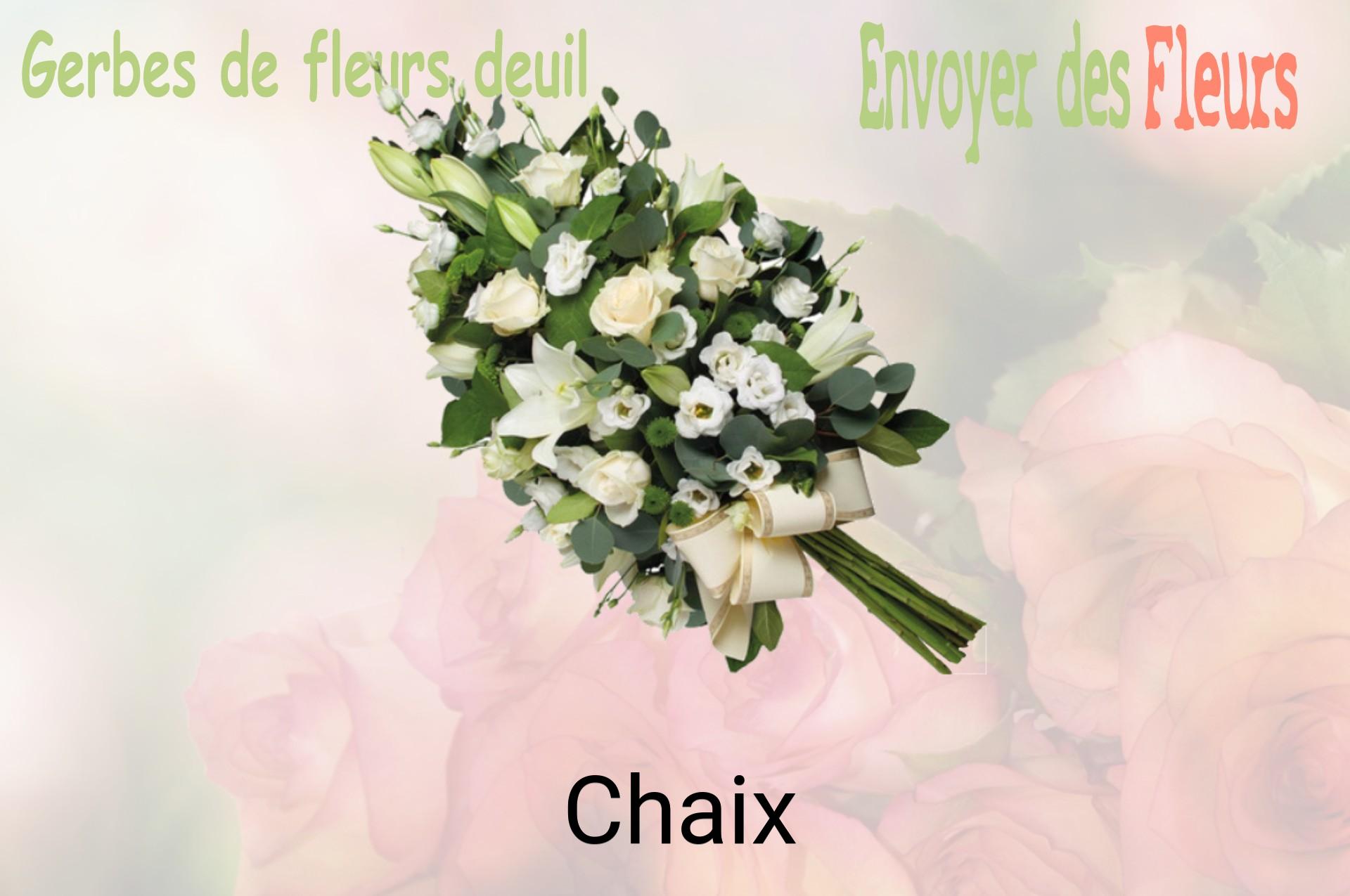 Gerbe de fleurs de deuil livrée à Chaix